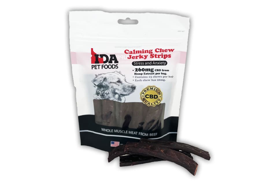 Calming Chews Jerky Strips product photo from IDA Pet Foods